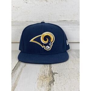 New Era 59Fifty St. Louis Rams fitted baseball hat 71/8 navy blue football NFL